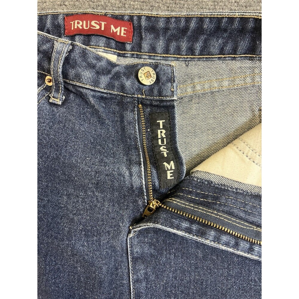 Vintage Trust Me Denim Pencil Skirt With Front Slit Size 7 100% Cotton Boho Chic - Picture 3 of 7
